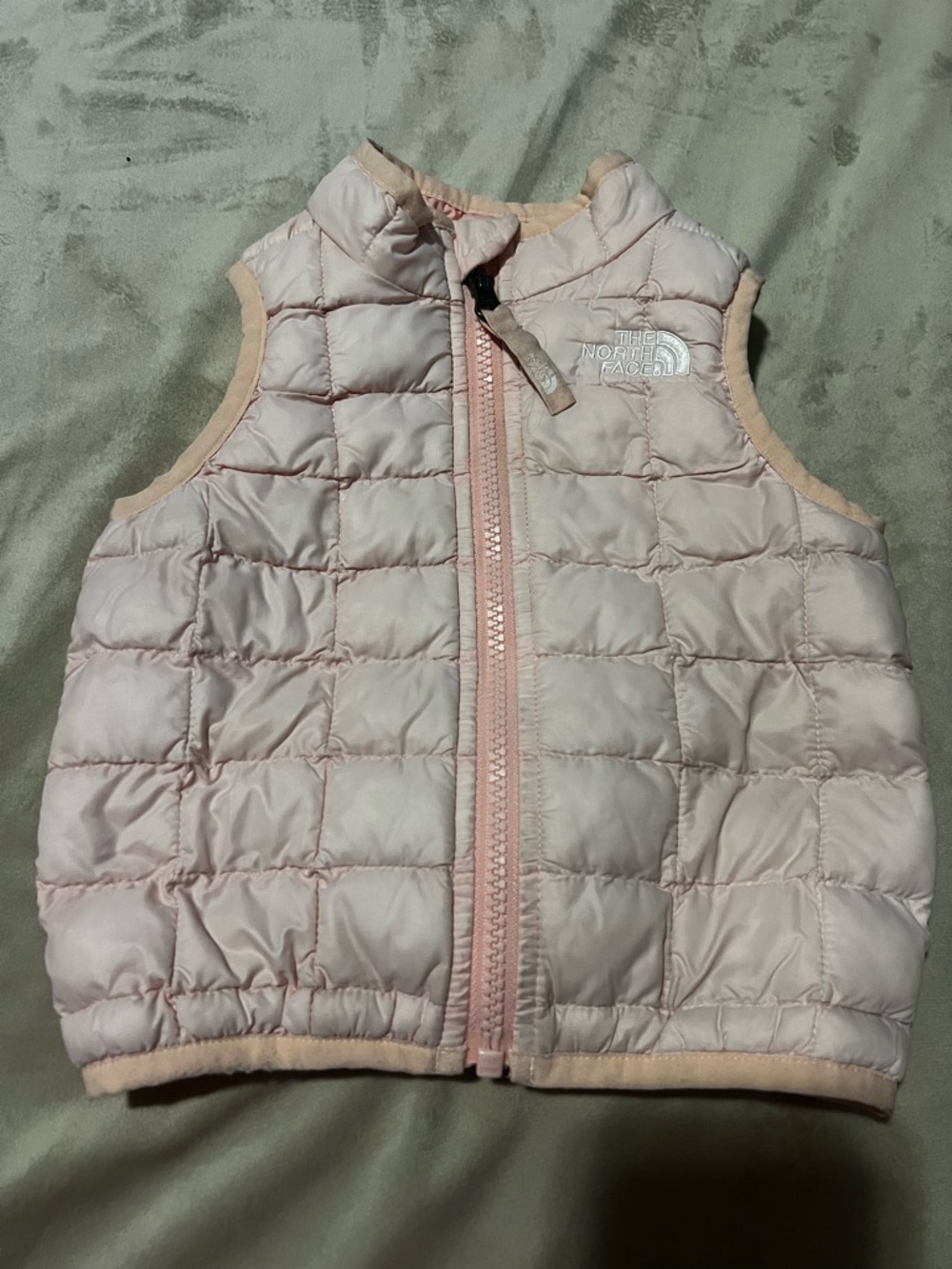 The North Face Infant Quilted Puffer Vest in Pale Pink